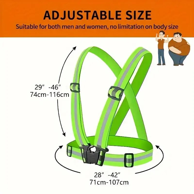 Running Visibility Gear - Reflektierende Weste, Laufausrüstung, gut sichtbare, verstellbare