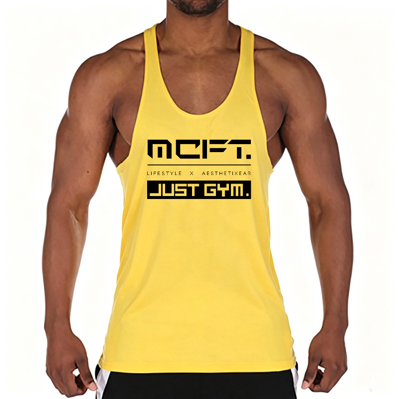 Running Gear Vest - Herren Baumwoll-Gym-Tanktop, Workout-Muskelshirt, Fitness Ärmelloses Sommer-Sport-Atmungsaktives